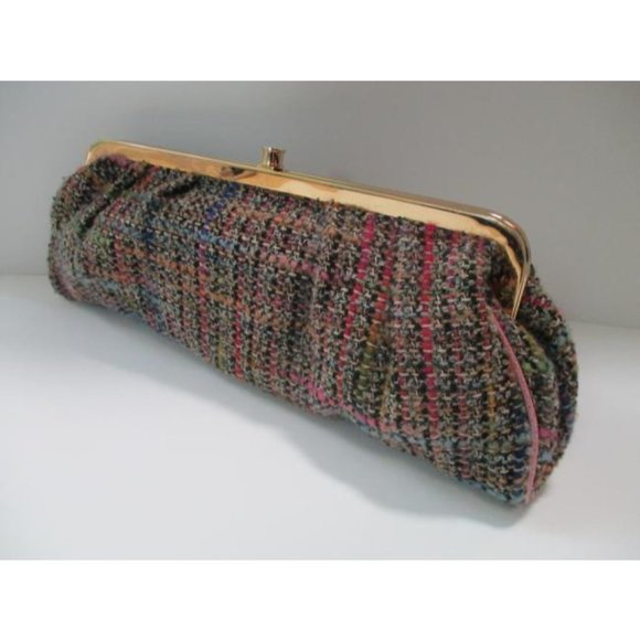 *Trina Turk Multi-color Tweed Snap Closure Clutch - Picture 2 of 7